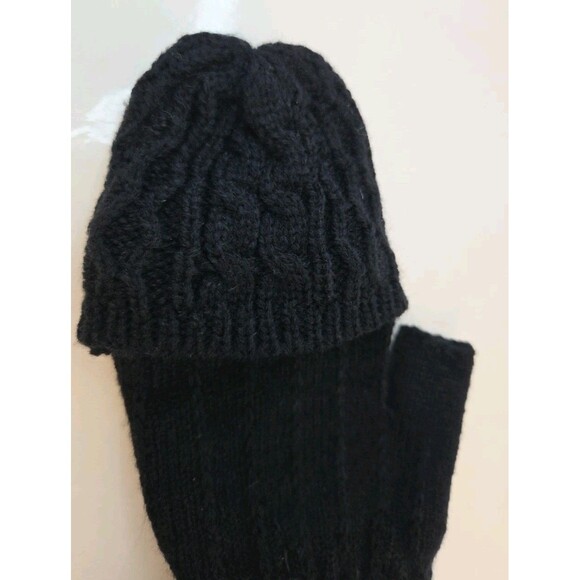 NWT ISOTONER women Glove To Mitten Snap convertible Black Knit 1 Sz Fits Most - Picture 3 of 7